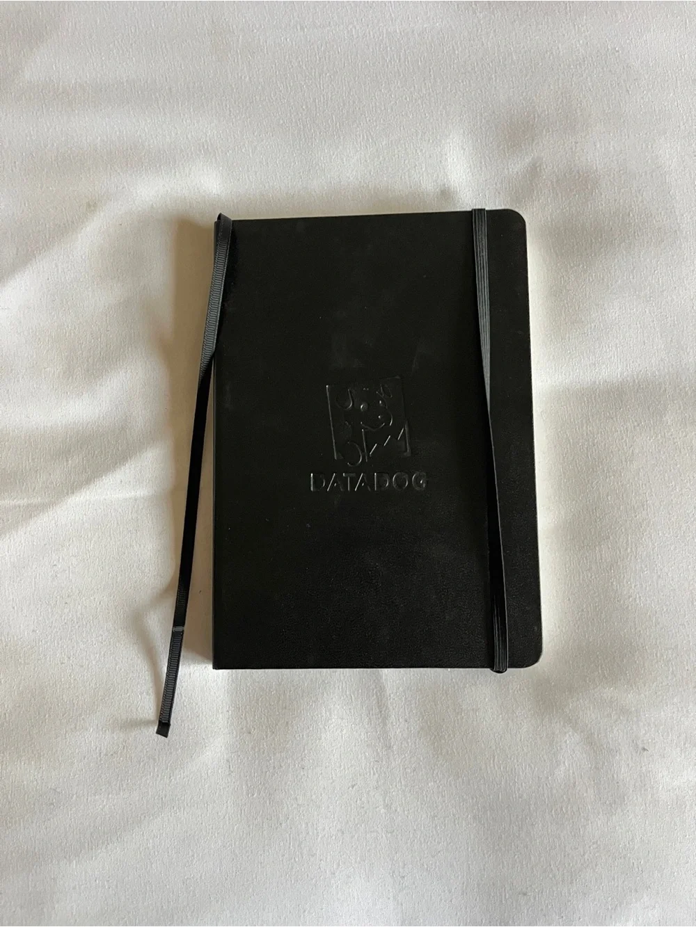 Paperage Black Hardcover Lined Datadog Journal Notebook Pocket Size 5.75x4 Elast